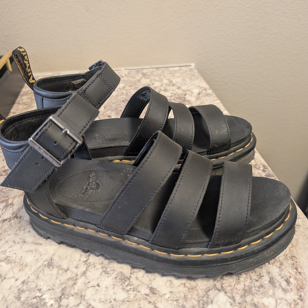 Dr. Martens Black Strappy Platform Sandals